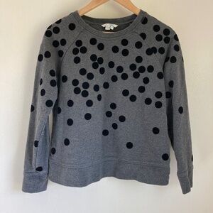 Boden women’s polkadot pull over sweatshirt